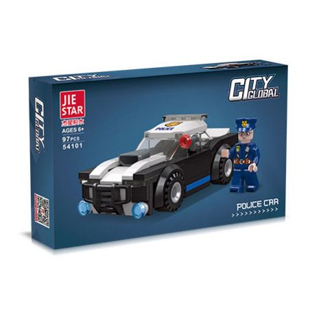 JIESTAR 54101 non  THÀNH PHỐ VŨ TRỤ XE CẢNH SÁT bộ đồ chơi xếp lắp ráp ghép mô hình City GLOBAL CITY POLICE CAR 97 khối