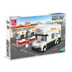 JIESTAR 55005 non  THÀNH PHỐ TOÀN CẦU CAMPERVAN bộ đồ chơi xếp lắp ráp ghép mô hình City GLOBAL CITY CAMPERS 337 khối