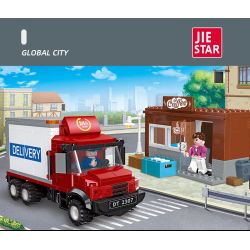 JIESTAR 55004 non  THÀNH PHỐ TOÀN CẦU XE TẢI bộ đồ chơi xếp lắp ráp ghép mô hình City GLOBAL CITY TRUCKS 325 khối
