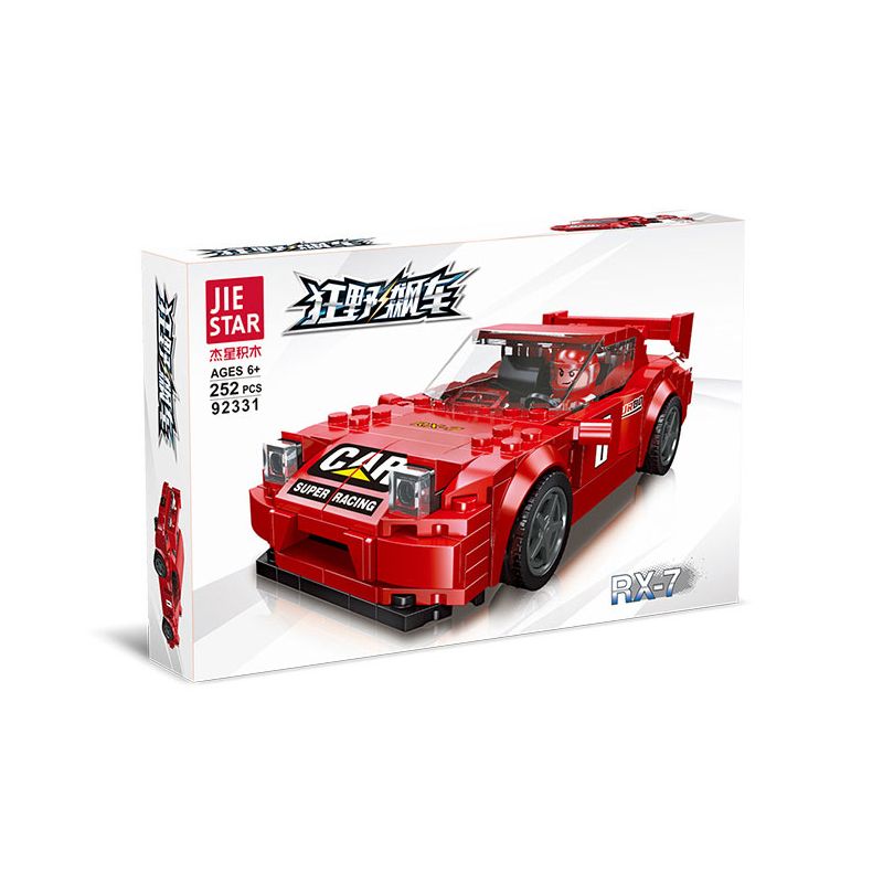JIESTAR 92331 non  ĐUA XE NHỰA ĐƯỜNG MAZDA RX-7 bộ đồ chơi xếp lắp ráp ghép mô hình Racers Đua Tốc Độ 252 khối