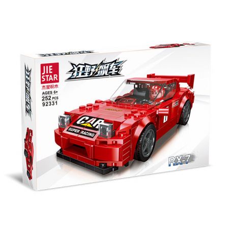 JIESTAR 92331 non  ĐUA XE NHỰA ĐƯỜNG MAZDA RX-7 bộ đồ chơi xếp lắp ráp ghép mô hình Racers Đua Tốc Độ 252 khối