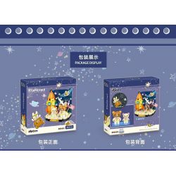 INBRIXX 890404 non  RILAKKUMA DU HÀNH TRONG KHÔNG GIAN bộ đồ chơi xếp lắp ráp ghép mô hình