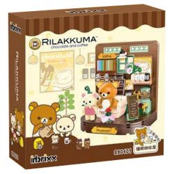 INBRIXX 890401 non  RILAKKUMA QUÁN CÀ PHÊ LƯỜI BIẾNG bộ đồ chơi xếp lắp ráp ghép mô hình RILAKKUMA CHOCOLATE AND COFFEE
