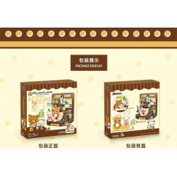 INBRIXX 890401 non  RILAKKUMA QUÁN CÀ PHÊ LƯỜI BIẾNG bộ đồ chơi xếp lắp ráp ghép mô hình RILAKKUMA CHOCOLATE AND COFFEE