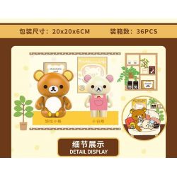 INBRIXX 890401 non  RILAKKUMA QUÁN CÀ PHÊ LƯỜI BIẾNG bộ đồ chơi xếp lắp ráp ghép mô hình RILAKKUMA CHOCOLATE AND COFFEE
