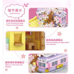 WELEMAGINATION 2135 non  HOA ANH ĐÀO ĐƯỜNG SẮT CAO TỐC bộ đồ chơi xếp lắp ráp ghép mô hình Girl CHERRY BLOSSOM SEASON Con Gái 596 khối