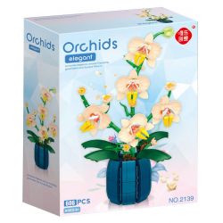 WELEMAGINATION 2139 non  HOA LAN VÀNG THƠM bộ đồ chơi xếp lắp ráp ghép mô hình Flowers ORCHIDS ELEGANT 606 khối
