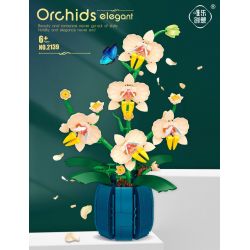 WELEMAGINATION 2139 non  HOA LAN VÀNG THƠM bộ đồ chơi xếp lắp ráp ghép mô hình Flowers ORCHIDS ELEGANT 606 khối