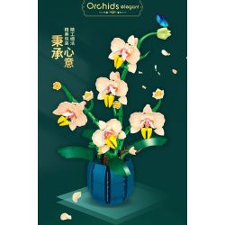 WELEMAGINATION 2139 non  HOA LAN VÀNG THƠM bộ đồ chơi xếp lắp ráp ghép mô hình Flowers ORCHIDS ELEGANT 606 khối