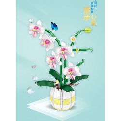 WELEMAGINATION 2138 non  LAN TẤN QUÝ PHU bộ đồ chơi xếp lắp ráp ghép mô hình Flowers ORCHIDS ELEGANT Hoa 616 khối