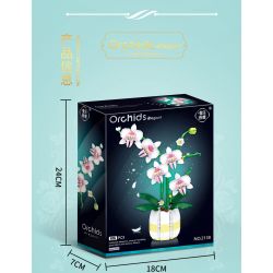 WELEMAGINATION 2138 non  LAN TẤN QUÝ PHU bộ đồ chơi xếp lắp ráp ghép mô hình Flowers ORCHIDS ELEGANT Hoa 616 khối