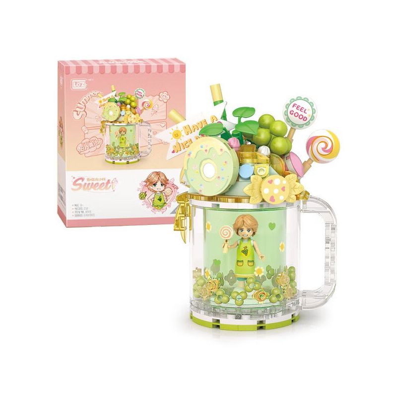 LOZ 4205 non  CỐC CÁT LÚN KEM NẮNG XANH bộ đồ chơi xếp lắp ráp ghép mô hình SWEET QUICKSAND CUP 252 khối