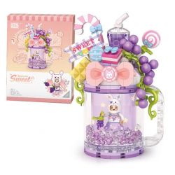 LOZ 4203 non  CỐC CÁT LÚN KEM MỌNG NƯỚC NHO bộ đồ chơi xếp lắp ráp ghép mô hình SWEET QUICKSAND CUP 258 khối