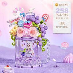 LOZ 4203 non  CỐC CÁT LÚN KEM MỌNG NƯỚC NHO bộ đồ chơi xếp lắp ráp ghép mô hình SWEET QUICKSAND CUP 258 khối