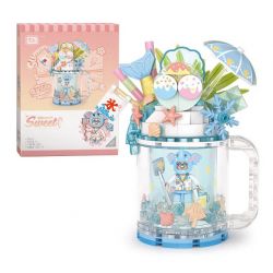 LOZ 4202 non  CỐC CÁT LÚN KEM BẠC HÀ MUỐI BIỂN bộ đồ chơi xếp lắp ráp ghép mô hình SWEET QUICKSAND CUP 214 khối