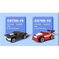 WOMA C0700 0700 non  XE VẬN CHUYỂN SƠ MI RƠ MOÓC 16 TỔ HỢP bộ đồ chơi xếp lắp ráp ghép mô hình Racers SUPER THUNDERING Đua Tốc Độ 791 khối