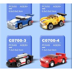 WOMA C0700 0700 non  XE VẬN CHUYỂN SƠ MI RƠ MOÓC 16 TỔ HỢP bộ đồ chơi xếp lắp ráp ghép mô hình Racers SUPER THUNDERING Đua Tốc Độ 791 khối