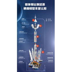 TOP TOY TC1402 1402 non  HÀNG KHÔNG VŨ TRỤ TRUNG QUỐC PHƯƠNG TIỆN PHÓNG LONG MARCH 2F bộ đồ chơi xếp lắp ráp ghép mô hình Space CZ92F Thám Hiểm Không Gian 1200 khối