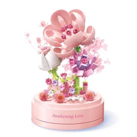 TOP TOY TC1116 1116 non  HỘP NHẠC HOA TÌNH YÊU THỨC TỈNH bộ đồ chơi xếp lắp ráp ghép mô hình Flowers AWAKENING LOVE