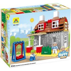 HYSTOYS HONGYUANSHENG AOLEDUOTOYS HG-1421 1421 HG1421 Xếp hình kiểu    Family House Nhà ông Ngoại 83 khối