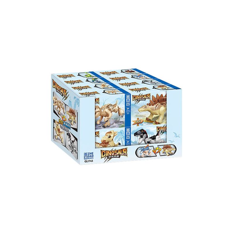 ZHEGAO QL1745 1745 non  MÔ HÌNH KHỦNG LONG CHIẾN 8 bộ đồ chơi xếp lắp ráp ghép mô hình DINOSAUR