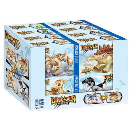 ZHEGAO QL1745 1745 non  MÔ HÌNH KHỦNG LONG CHIẾN 8 bộ đồ chơi xếp lắp ráp ghép mô hình DINOSAUR