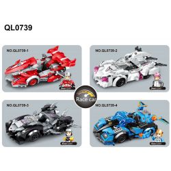 ZHEGAO QL0739 0739 non  FLYING SPUR RACING 4 MẪU XE bộ đồ chơi xếp lắp ráp ghép mô hình Racers Đua Tốc Độ 681 khối