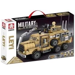 LE YI 81015 non  XE BỌC THÉP COUGAR 6X6 bộ đồ chơi xếp lắp ráp ghép mô hình Military Army Quân Sự Bộ Đội 620 khối