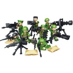 LE YI 87001 non  LỰC LƯỢNG ĐẶC NHIỆM QUÂN SỰ 8 MÔ HÌNH bộ đồ chơi xếp lắp ráp ghép mô hình Military Army Quân Sự Bộ Đội