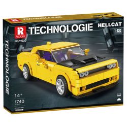 REOBRIX 11030 non  DODGE CHALLENGER SRT HELLCAT tỷ lệ 1:12 bộ đồ chơi xếp lắp ráp ghép mô hình Model Team DODGE HELLCAT Mô Hình Hiện Đại 1740 khối