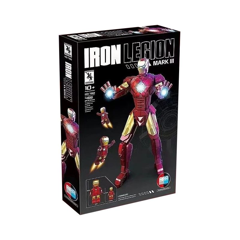 RENZAIMA 790 non  NGƯỜI SẮT MK3 bộ đồ chơi xếp lắp ráp ghép mô hình Marvel Super Heroes IRON LEGION MARK III Siêu Anh Hùng Marvel 466 khối