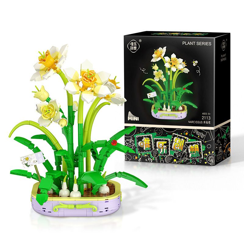 WELEMAGINATION 2113 non  HOA THỦY TIÊN bộ đồ chơi xếp lắp ráp ghép mô hình Flowers NARCISSUS 623 khối