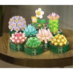 WELEMAGINATION 2114 non  HỘP TRƯNG BÀY CHẬU CÂY MỌNG NƯỚC KẾT HỢP TÁM TRONG MỘT bộ đồ chơi xếp lắp ráp ghép mô hình Flowers POTTED GARDEN Hoa 1257 khối