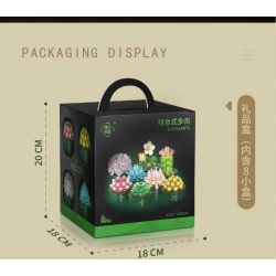 WELEMAGINATION 2114 non  HỘP TRƯNG BÀY CHẬU CÂY MỌNG NƯỚC KẾT HỢP TÁM TRONG MỘT bộ đồ chơi xếp lắp ráp ghép mô hình Flowers POTTED GARDEN Hoa 1257 khối