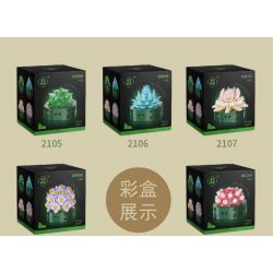 WELEMAGINATION 2114 non  HỘP TRƯNG BÀY CHẬU CÂY MỌNG NƯỚC KẾT HỢP TÁM TRONG MỘT bộ đồ chơi xếp lắp ráp ghép mô hình Flowers POTTED GARDEN Hoa 1257 khối