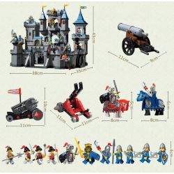 QMAN ENLIGHTEN KEEPPLEY 1023 non  BAO VÂY LÂU ĐÀI NHÀ VUA bộ đồ chơi xếp lắp ráp ghép mô hình Medieval Castle LION CASTLE Chiến Tranh Trung Cổ 1393 khối