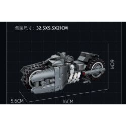 JIESTAR 58051 non  ĐUA XE NHỰA ĐƯỜNG BATBIKE bộ đồ chơi xếp lắp ráp ghép mô hình BATCYCLE 224 khối