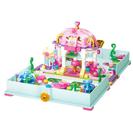 GUDI 30007 non  CÔNG CHÚA TÌNH YÊU CUỐN SÁCH KHU VƯỜN NHỎ bộ đồ chơi xếp lắp ráp ghép mô hình Girl PRINCESS CANDY Con Gái 269 khối