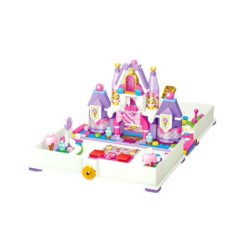 GUDI 30006 non  CÔNG CHÚA TÌNH YÊU CUỐN SÁCH LÂU ĐÀI NHỎ bộ đồ chơi xếp lắp ráp ghép mô hình Girl PRINCESS CANDY Con Gái 287 khối