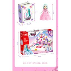 GUDI 30006 non  CÔNG CHÚA TÌNH YÊU CUỐN SÁCH LÂU ĐÀI NHỎ bộ đồ chơi xếp lắp ráp ghép mô hình Girl PRINCESS CANDY Con Gái 287 khối