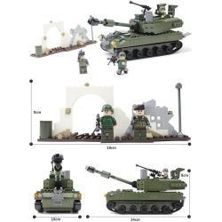 GUDI 600009A Xếp hình kiểu  MILITARY ARMY Armed Assault Xe Tăng 352 khối