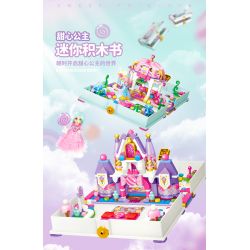 GUDI 30006 non  CÔNG CHÚA TÌNH YÊU CUỐN SÁCH LÂU ĐÀI NHỎ bộ đồ chơi xếp lắp ráp ghép mô hình Girl PRINCESS CANDY Con Gái 287 khối