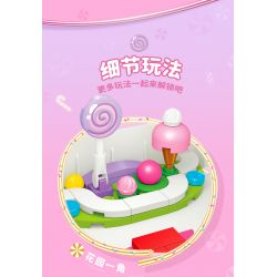 GUDI 30006 non  CÔNG CHÚA TÌNH YÊU CUỐN SÁCH LÂU ĐÀI NHỎ bộ đồ chơi xếp lắp ráp ghép mô hình Girl PRINCESS CANDY Con Gái 287 khối