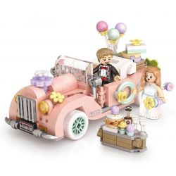 LOZ 4210 non  Q MENG CAR XE CƯỚI CỔ ĐIỂN bộ đồ chơi xếp lắp ráp ghép mô hình Girl SWEET Con Gái 290 khối