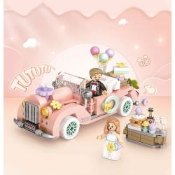 LOZ 4210 non  Q MENG CAR XE CƯỚI CỔ ĐIỂN bộ đồ chơi xếp lắp ráp ghép mô hình Girl SWEET Con Gái 290 khối