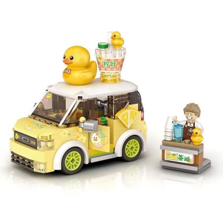 LOZ 4209 non  Q XE DỄ THƯƠNG VỊT CHANH bộ đồ chơi xếp lắp ráp ghép mô hình Girl SWEET Con Gái