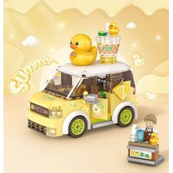 LOZ 4209 non  Q XE DỄ THƯƠNG VỊT CHANH bộ đồ chơi xếp lắp ráp ghép mô hình Girl SWEET Con Gái