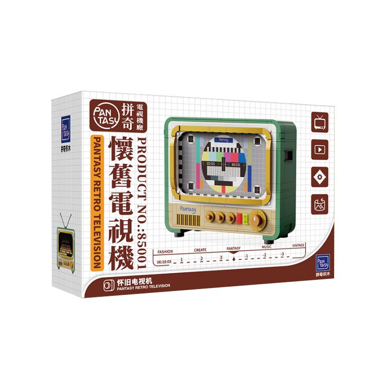 PANTASY 85001 non  TRUYỀN HÌNH HOÀI NIỆM bộ đồ chơi xếp lắp ráp ghép mô hình Creator RETRO TELEVISION Sáng Tạo 800 khối