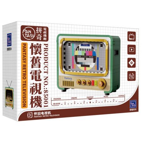 PANTASY 85001 non  TRUYỀN HÌNH HOÀI NIỆM bộ đồ chơi xếp lắp ráp ghép mô hình Creator RETRO TELEVISION Sáng Tạo 800 khối