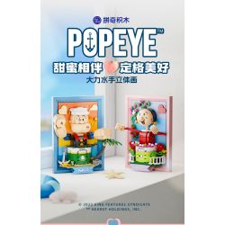 PANTASY 86403 non  TRANH BA CHIỀU POPEYE PHONG CÁCH bộ đồ chơi xếp lắp ráp ghép mô hình Movie & Game Phim Và Trò Chơi